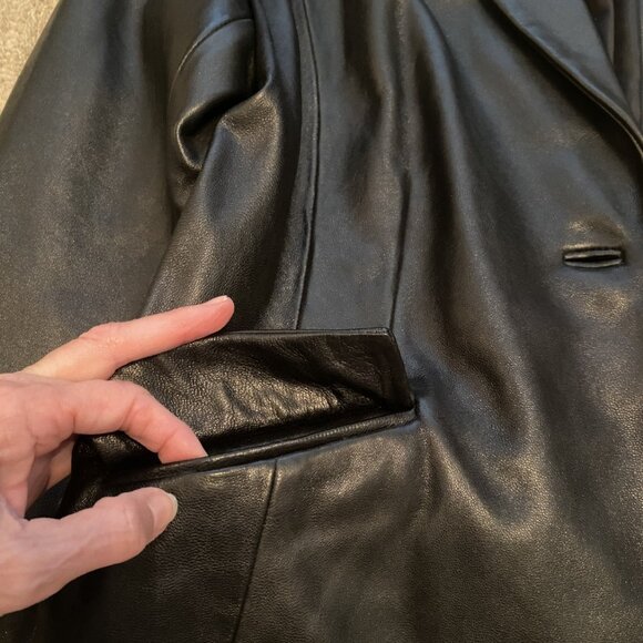 Alfani Women's Soft 100% Leather Black Blazer Jacket Size XL Brand New with tags - Picture 16 of 16